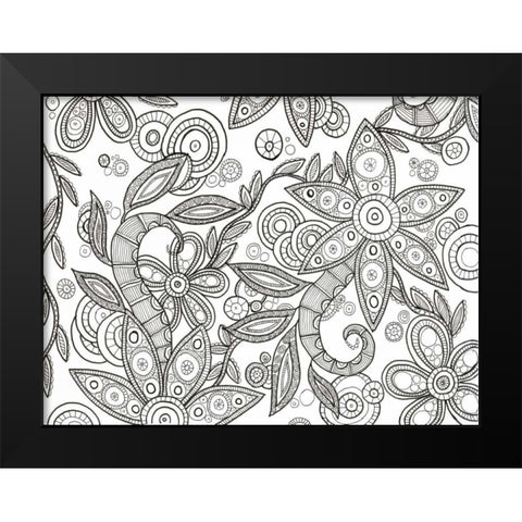 Jungle Flora 1 Less Black Modern Wood Framed Art Print by Varacek, Pam