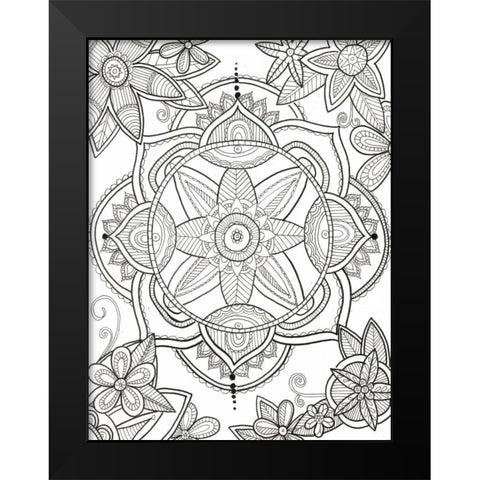 Floral Pond Black Modern Wood Framed Art Print by Varacek, Pam