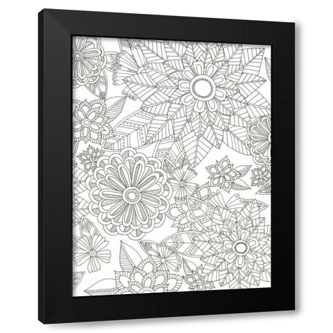 Floral Garden Black Modern Wood Framed Art Print with Double Matting by Varacek, Pam