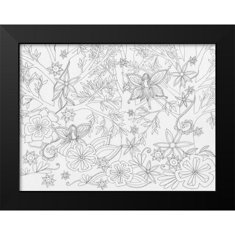 Fairy Floral Black Modern Wood Framed Art Print by Varacek, Pam