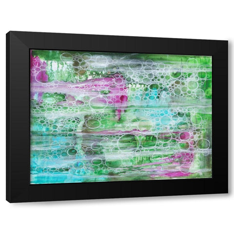 Seasweed Bubbles Black Modern Wood Framed Art Print with Double Matting by Varacek, Pam