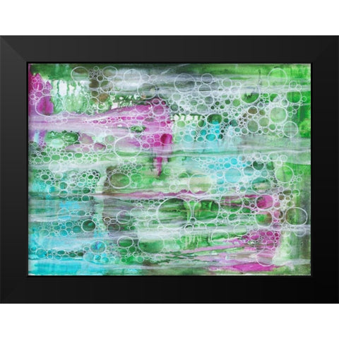 Seasweed Bubbles Black Modern Wood Framed Art Print by Varacek, Pam