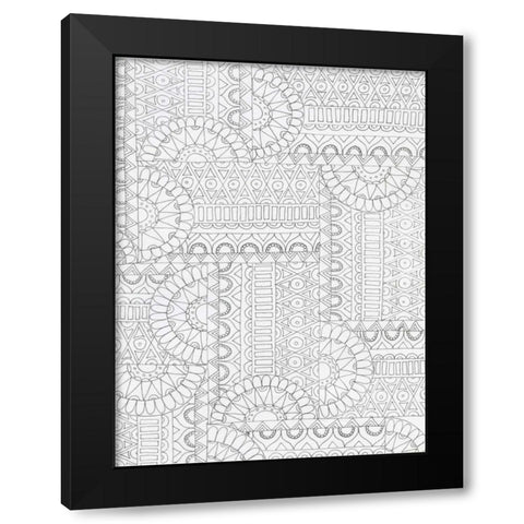 Geometric 2 Black Modern Wood Framed Art Print with Double Matting by Varacek, Pam