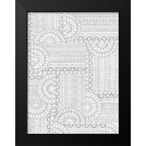 Geometric 2 Black Modern Wood Framed Art Print by Varacek, Pam