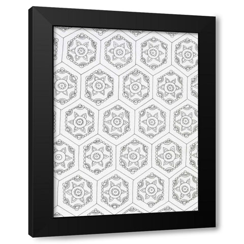 Geometric 3 Black Modern Wood Framed Art Print with Double Matting by Varacek, Pam