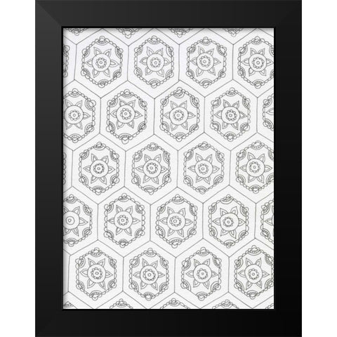 Geometric 3 Black Modern Wood Framed Art Print by Varacek, Pam