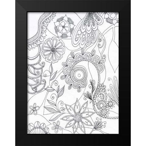 String Jungle Black Modern Wood Framed Art Print by Varacek, Pam
