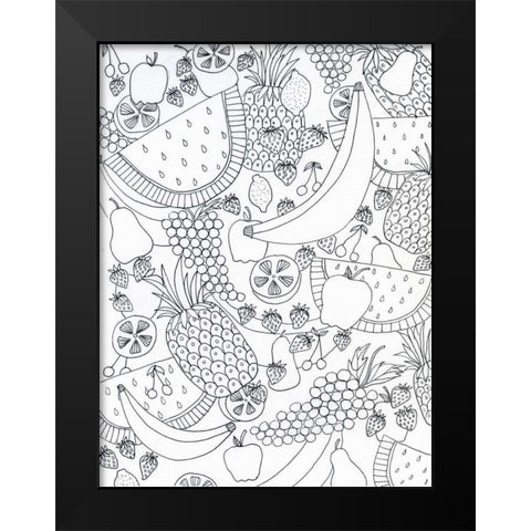String Fruit Black Modern Wood Framed Art Print by Varacek, Pam