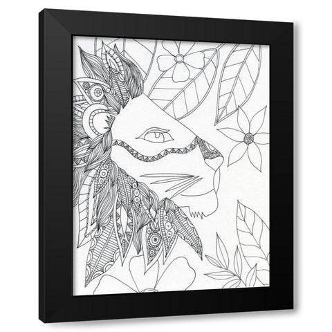 String Lion Black Modern Wood Framed Art Print with Double Matting by Varacek, Pam