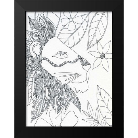 String Lion Black Modern Wood Framed Art Print by Varacek, Pam