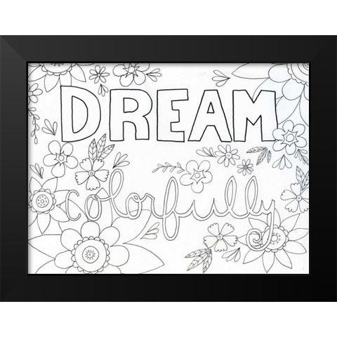 Colorful Dream Black Modern Wood Framed Art Print by Varacek, Pam