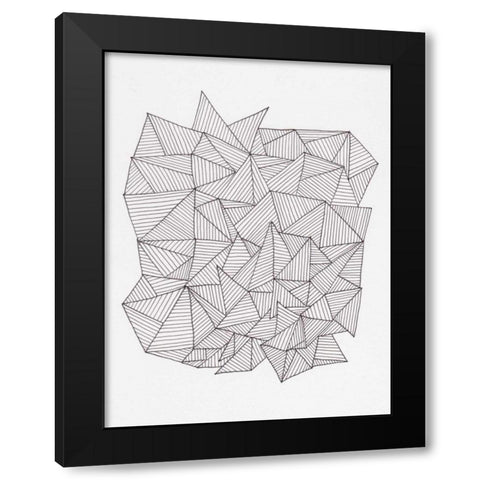 Triangle Jungle 1 Black Modern Wood Framed Art Print with Double Matting by Varacek, Pam