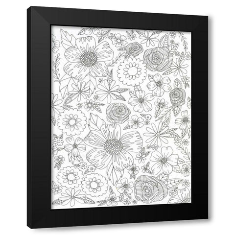 Flourish Descent Black Modern Wood Framed Art Print with Double Matting by Varacek, Pam