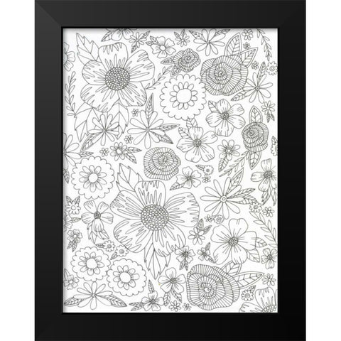 Flourish Descent Black Modern Wood Framed Art Print by Varacek, Pam