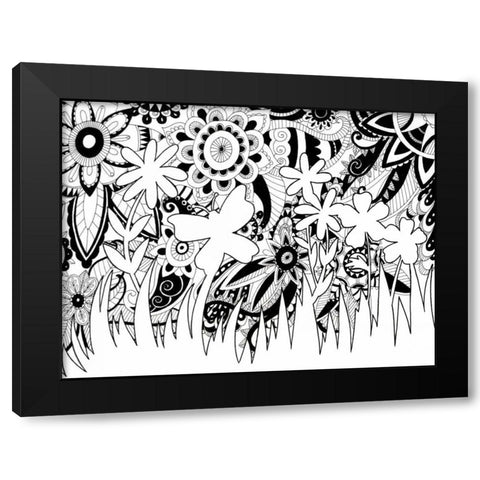 Mozaic Silhouette Black Modern Wood Framed Art Print with Double Matting by Varacek, Pam