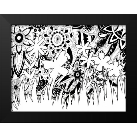 Mozaic Silhouette Black Modern Wood Framed Art Print by Varacek, Pam