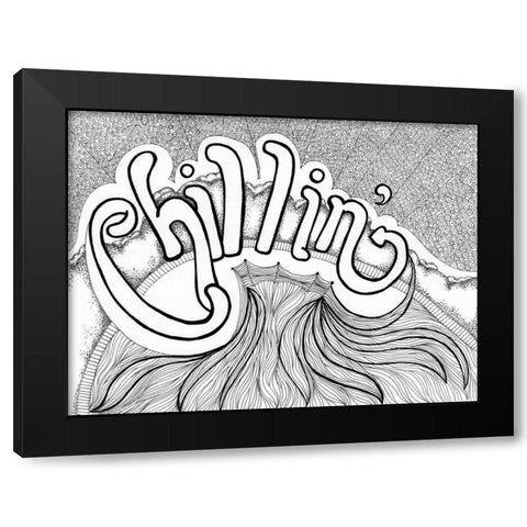 Chillin Free Black Modern Wood Framed Art Print with Double Matting by Varacek, Pam