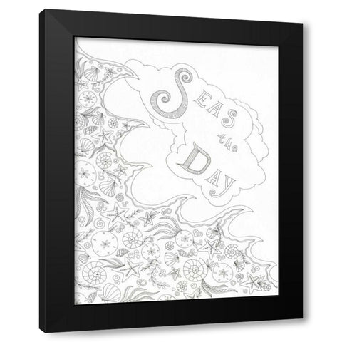 Seas the Day Black Modern Wood Framed Art Print with Double Matting by Varacek, Pam