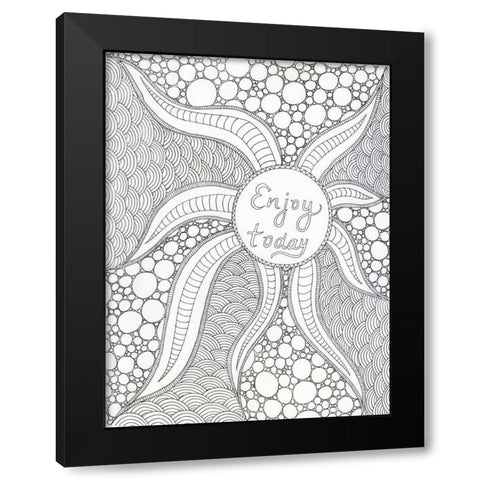 Enjoy Today Black Modern Wood Framed Art Print with Double Matting by Varacek, Pam