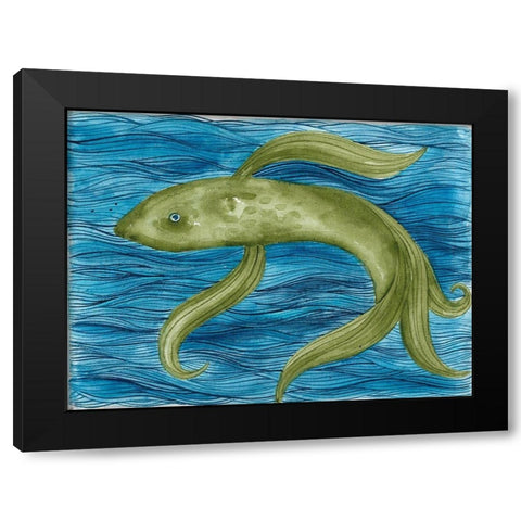 Aquatic Dance Black Modern Wood Framed Art Print with Double Matting by Varacek, Pam