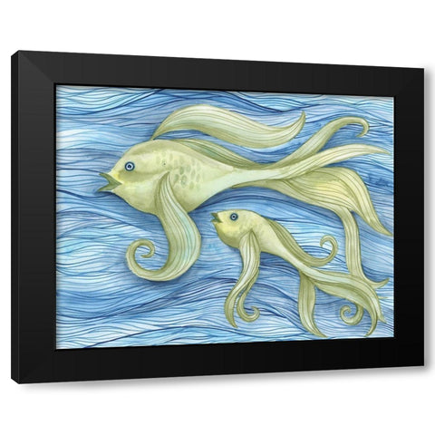Leading The Way Black Modern Wood Framed Art Print with Double Matting by Varacek, Pam