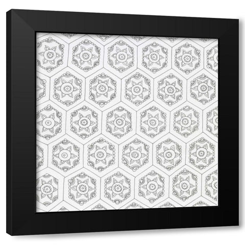 Geometric Black Modern Wood Framed Art Print by Varacek, Pam