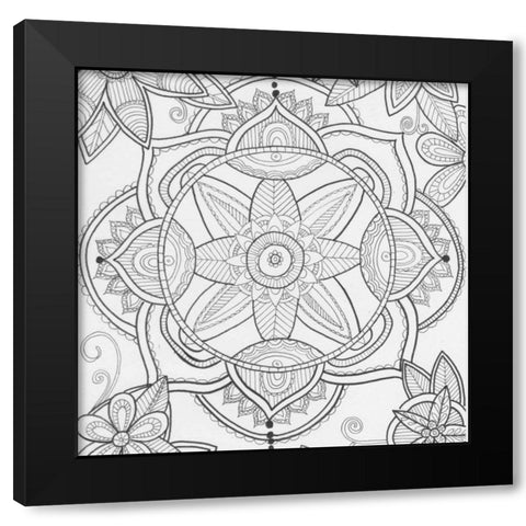 Pond Floral Black Modern Wood Framed Art Print with Double Matting by Varacek, Pam