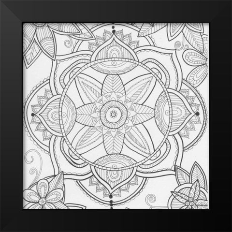 Pond Floral Black Modern Wood Framed Art Print by Varacek, Pam
