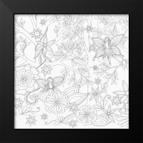 Fairy Floral 1 Black Modern Wood Framed Art Print by Varacek, Pam