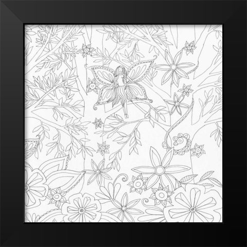 Fairy Floral 2 Black Modern Wood Framed Art Print by Varacek, Pam