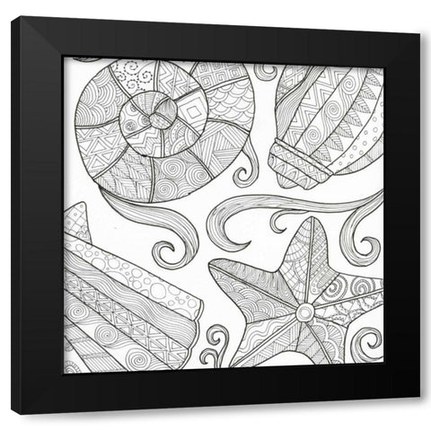 Ocean Floor Black Modern Wood Framed Art Print with Double Matting by Varacek, Pam