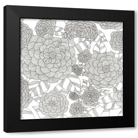 Wild Hydrangeas Less Black Modern Wood Framed Art Print by Varacek, Pam