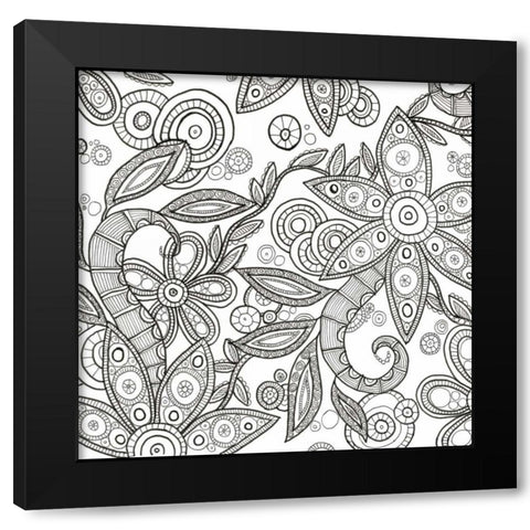 Jungle Flora 1 Less Black Modern Wood Framed Art Print with Double Matting by Varacek, Pam