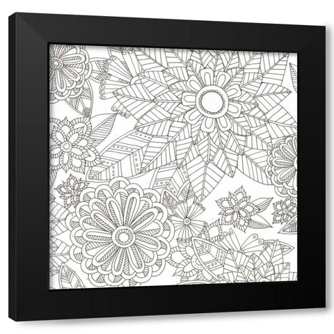 Floral Garden Black Modern Wood Framed Art Print with Double Matting by Varacek, Pam