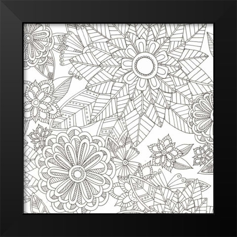 Floral Garden Black Modern Wood Framed Art Print by Varacek, Pam