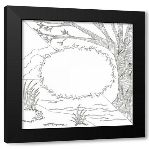 In The Begining Black Modern Wood Framed Art Print with Double Matting by Varacek, Pam