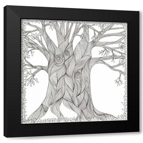 Weathered Oak Black Modern Wood Framed Art Print with Double Matting by Varacek, Pam