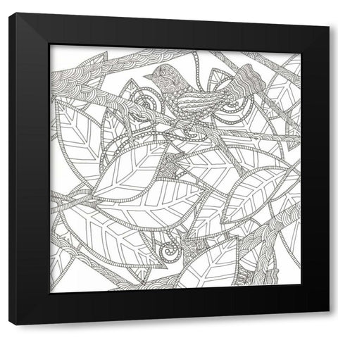 Bird In The Shadows Black Modern Wood Framed Art Print with Double Matting by Varacek, Pam
