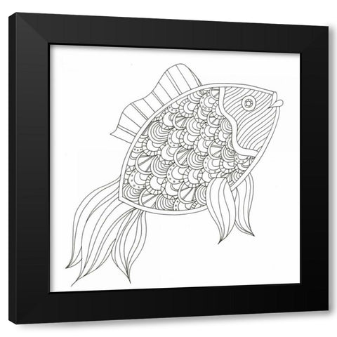 Lonely Fish Black Modern Wood Framed Art Print with Double Matting by Varacek, Pam