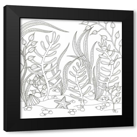 Seaweed Scenery Black Modern Wood Framed Art Print with Double Matting by Varacek, Pam