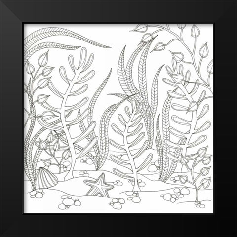 Seaweed Scenery Black Modern Wood Framed Art Print by Varacek, Pam