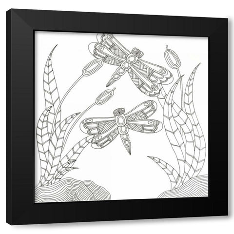 Dragons In The Sky Black Modern Wood Framed Art Print with Double Matting by Varacek, Pam