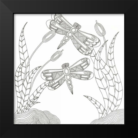 Dragons In The Sky Black Modern Wood Framed Art Print by Varacek, Pam