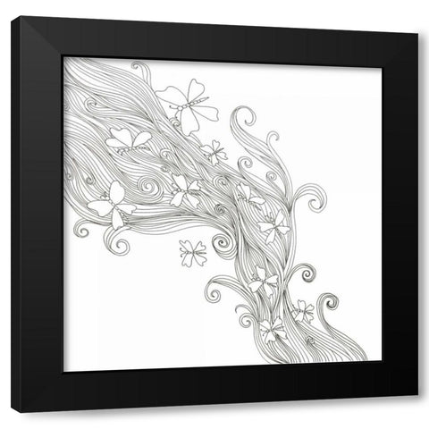 Butterflies In The Wind Black Modern Wood Framed Art Print with Double Matting by Varacek, Pam