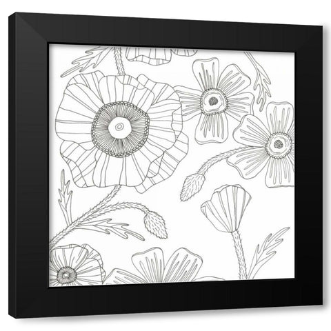 Hairy Flourish Black Modern Wood Framed Art Print with Double Matting by Varacek, Pam