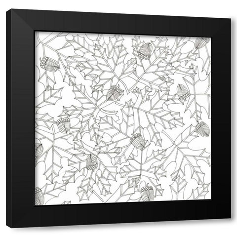 Acorns In The Pile Black Modern Wood Framed Art Print with Double Matting by Varacek, Pam