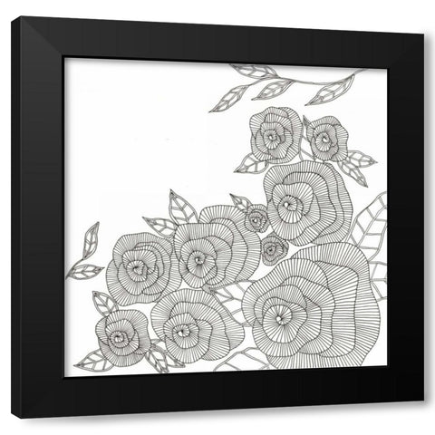 Blooming Roses Black Modern Wood Framed Art Print with Double Matting by Varacek, Pam