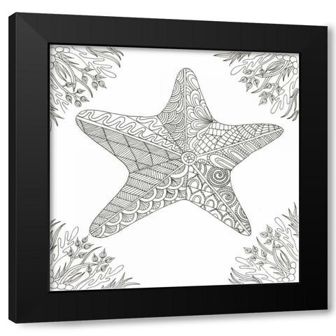 Starfish Amongst Weeds Black Modern Wood Framed Art Print with Double Matting by Varacek, Pam