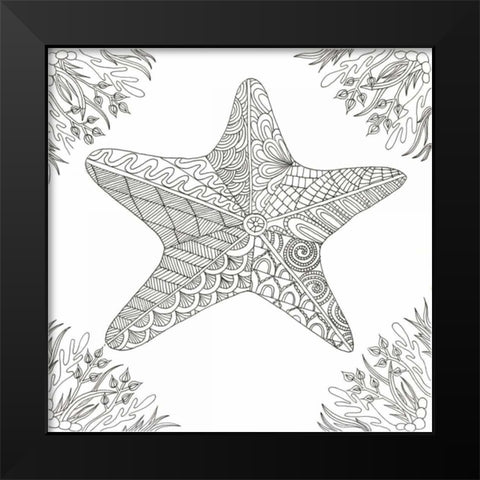 Starfish Amongst Weeds Black Modern Wood Framed Art Print by Varacek, Pam
