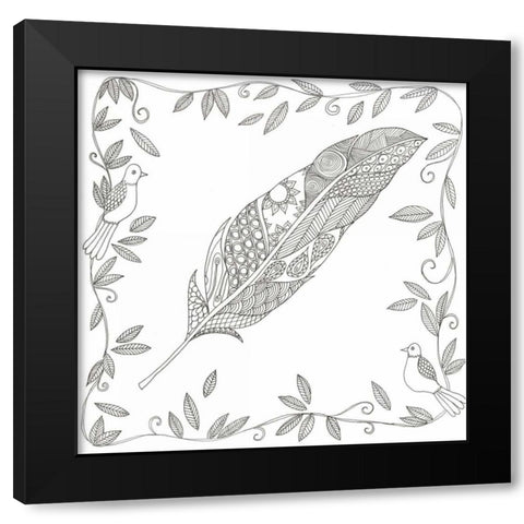 Fallen Feather Black Modern Wood Framed Art Print with Double Matting by Varacek, Pam